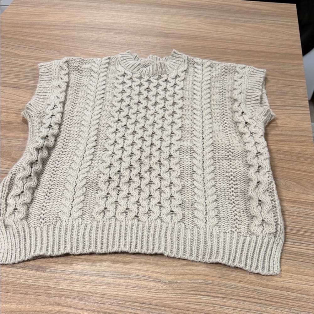 New without tags, beige sweater vest